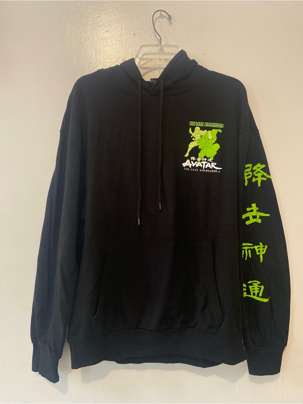 Nickelodeon Black Hoodie with Neon Green Avatar Graphics